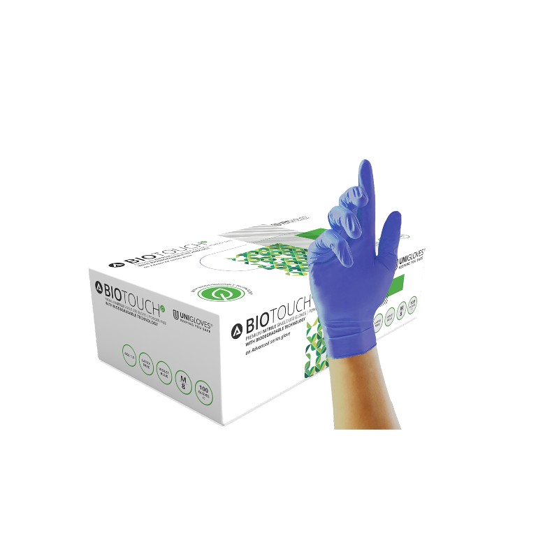 Unigloves Biotouch Nitrile Work Gloves 100pk SafetyGloves.co.uk